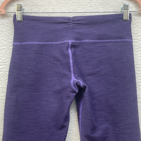Lululemon Leggings Womens 4 Purple Groove Crop Split Leg Low Rise Workout Gym - Picture 5 of 10
